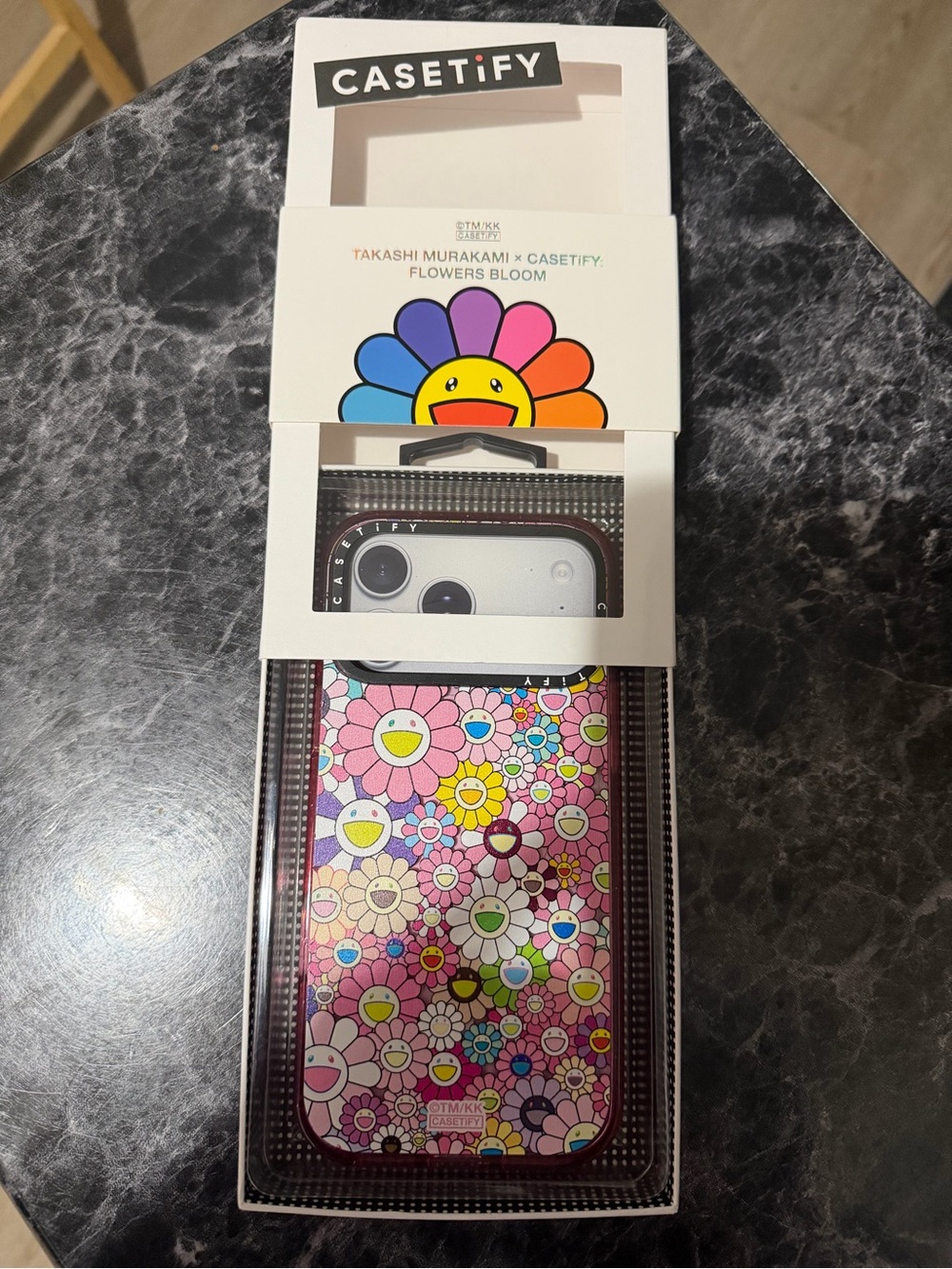 Casetify Pink Multicolor Takashi Murakami Flower Pattern iPhone Case